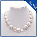 AA 18-19 MM 2014 supplier HOT sell button round pearl necklace